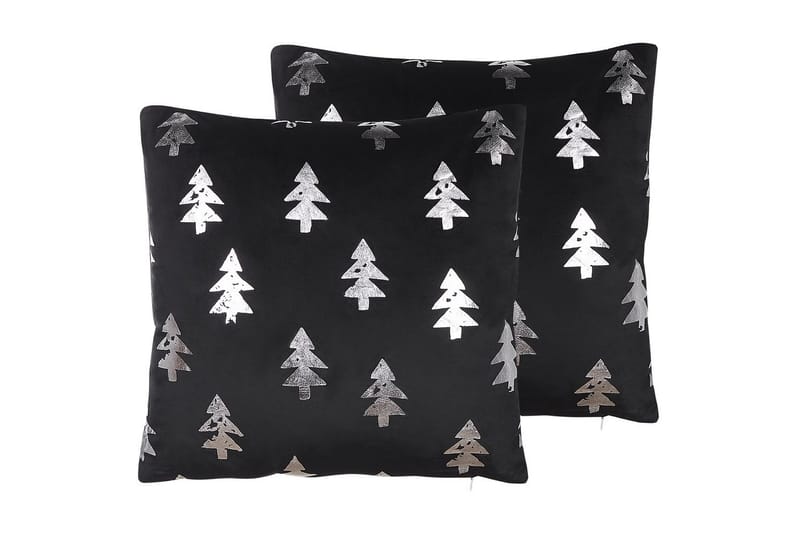 Pynteputer Cupid-sett à 2 Svart/Sølv, Fløyel - Svart/Sølv, Fløyel - Møbler - Sofaer - Sofatilbehør - Rengjøring sofa