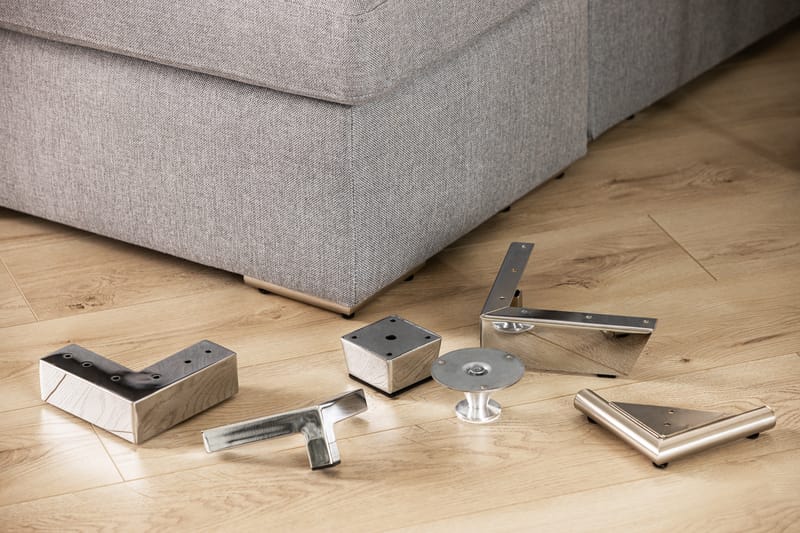Sofaben Modell E 5 cm 4-Pack - Krom - Møbler - Sofaer - Sofatilbehør