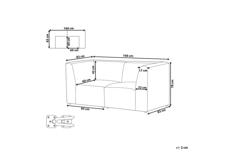Soffa 2-sitssoffa Lemvig Grön Taupe - Møbler - Sofaer - Modulsofaer - Komplett modulsofa