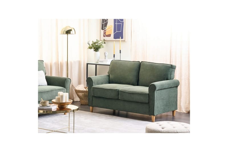 Soffa Dark green||Light colored wood - Møbler - Sofaer - 2 seter sofa