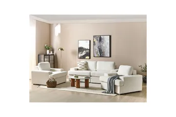 Soffgrupp Beliani Alla Beige White - Møbler - Sofaer - Sofagrupper