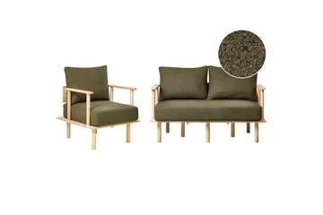 Soffgrupp Beliani Asker Beige, ljust trä Green||Light colored wood - Møbler - Sofaer - Sofagrupper