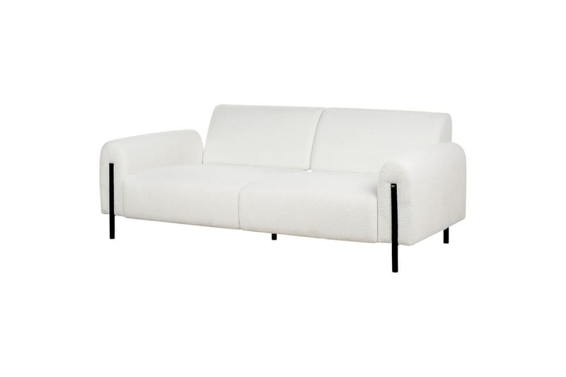 Soffgrupp Beliani Askim Beige/svart, Polyester White||Black - Møbler - Sofaer - Sofagrupper