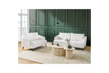 Soffgrupp Beliani Hobro Brun/Svart White - Hvit - Møbler - Sofaer - Sofagrupper