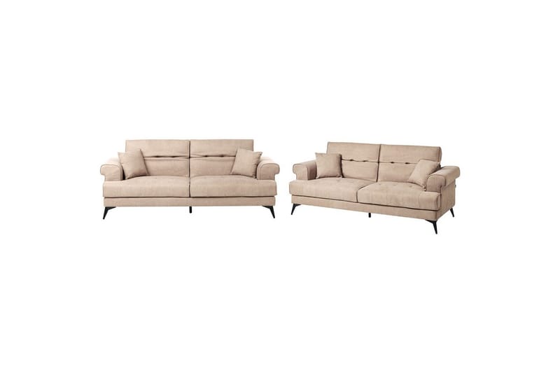 Soffgrupp Beliani Skive Beige Brown, Brun