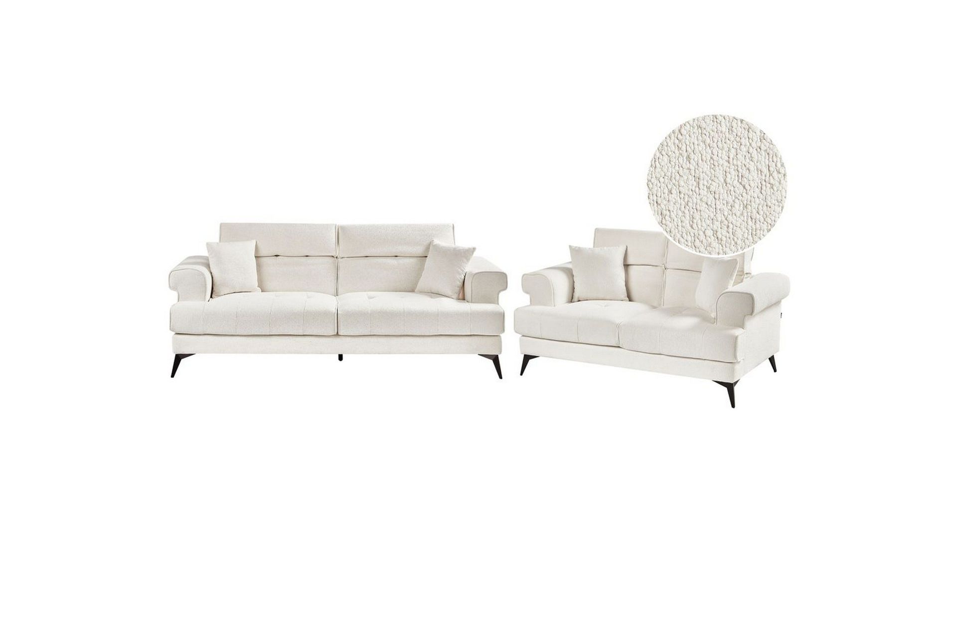Soffgrupp Beliani Skive Beige White\|\|Black -