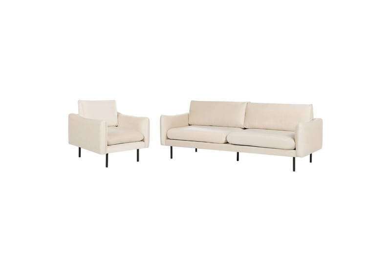 Soffgrupp Beliani Vinterbro Beige/svart, Sammet Beige||Black