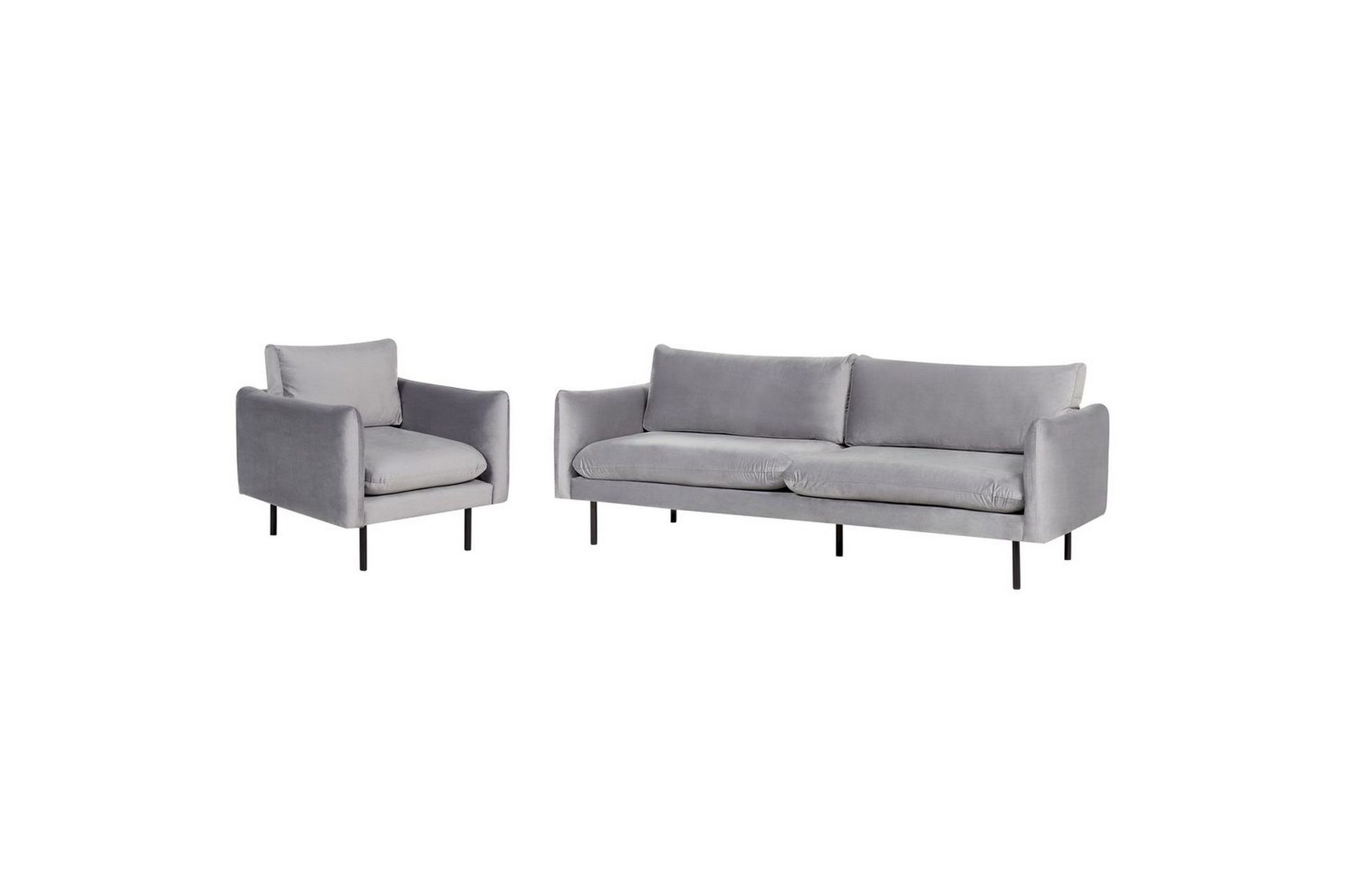 Soffgrupp Beliani Vinterbro Beige/svart, Sammet Dark grey\|\|Black -