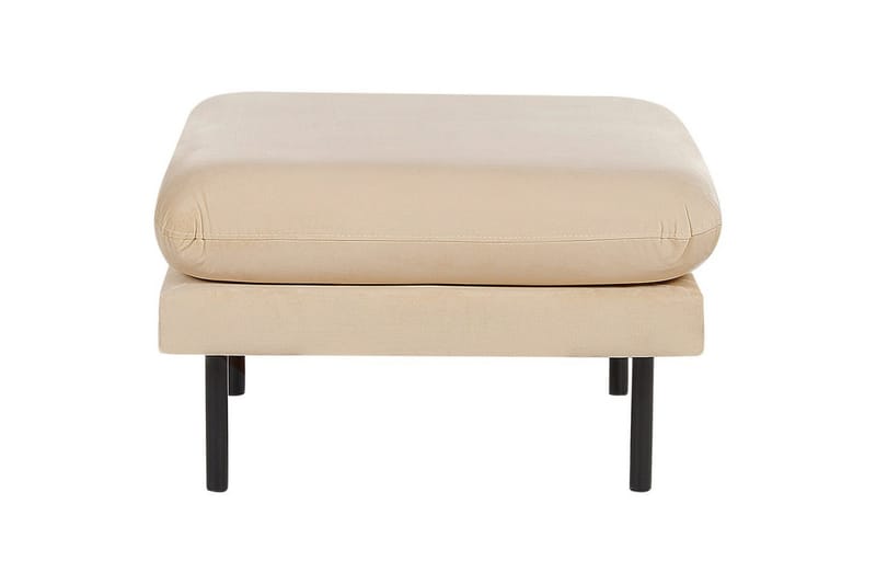 Soffgrupp med fotpall Beliani Vinterbro Beige/svart, Sammet Beige - Beige - Møbler - Sofaer - Sofagrupper