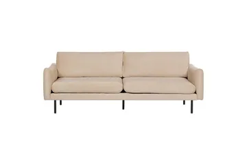 Soffgrupp med fotpall Beliani Vinterbro Beige/svart, Sammet Beige - Beige - Møbler - Sofaer - Sofagrupper