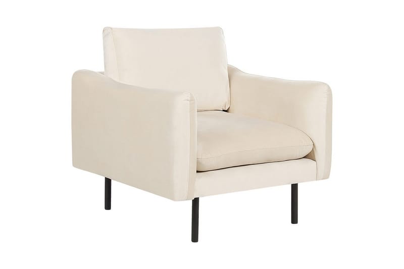 Soffgrupp med fotpall Beliani Vinterbro Beige/svart, Sammet Beige||Black - Møbler - Sofaer - Sofagrupper