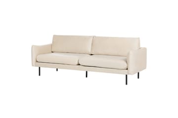 Soffgrupp med fotpall Beliani Vinterbro Beige/svart, Sammet Beige||Black - Møbler - Sofaer - Sofagrupper