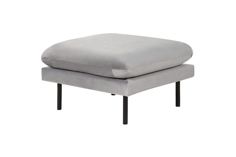 Soffgrupp med fotpall Beliani Vinterbro Beige/svart, Sammet Grey||Black - Møbler - Sofaer - Sofagrupper
