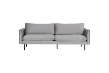 Soffgrupp med fotpall Beliani Vinterbro Beige/svart, Sammet Grey||Black - Møbler - Sofaer - Sofagrupper