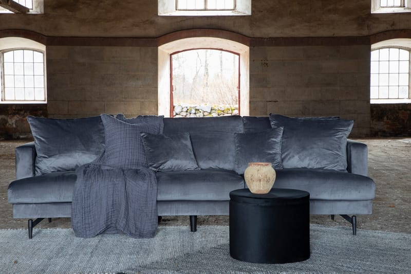 Sofia 3-seter Sofa 260 cm i Fløyel - Grå - Møbler - Sofaer - Fløyel sofaer