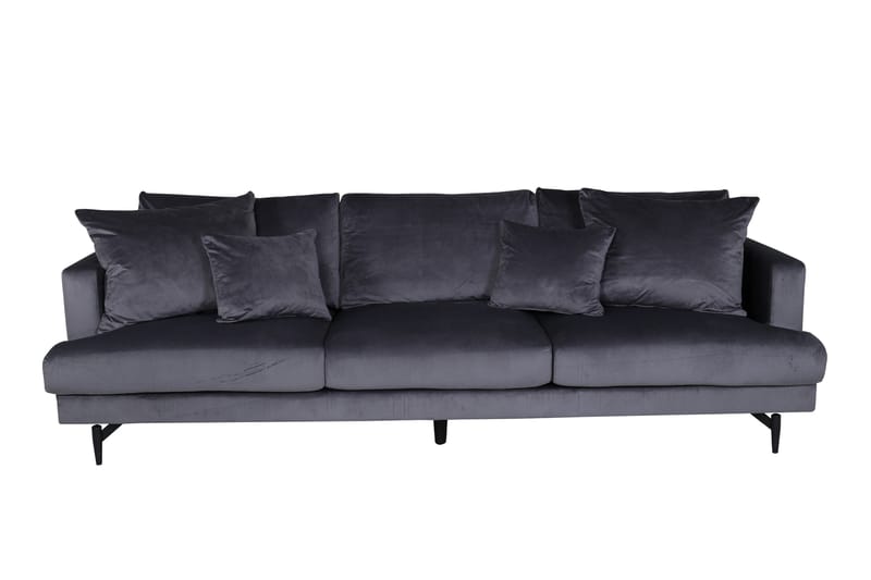 Sofia 3-seter Sofa 260 cm i Fløyel, Grå
