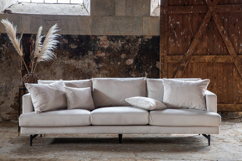 Sofia 3-seter Sofa 260 cm i Kordfløyel - Beige - Møbler - Sofaer - Sofa 3 seter