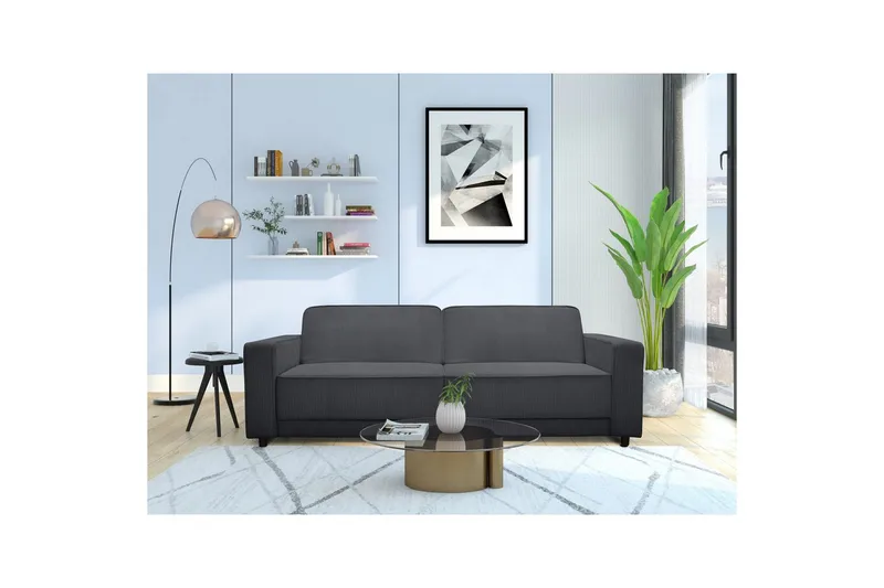 Sovesofa Allie Antrasitt, Cordoroy, 81x225x91 cm, Antrasitt, Cordoroy, 81x225x91 cm
