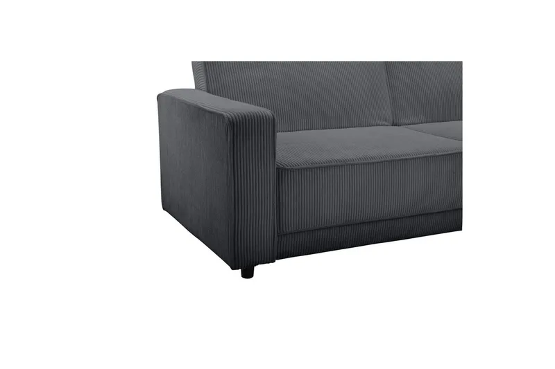 Sovesofa Allie Antrasitt, Cordoroy, 81x225x91 cm - Antrasitt, Cordoroy, 81x225x91 cm - Møbler - Sofaer - Sovesofaer