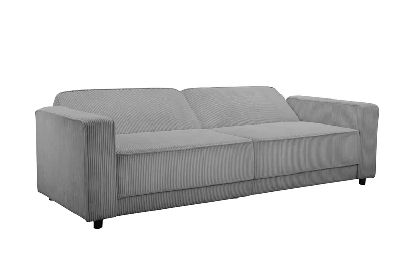 Sovesofa Allie Grå, Cordoroy, 81x225x91 cm - Grå, Cordoroy, 81x225x91 cm - Møbler - Sofaer - Sovesofaer