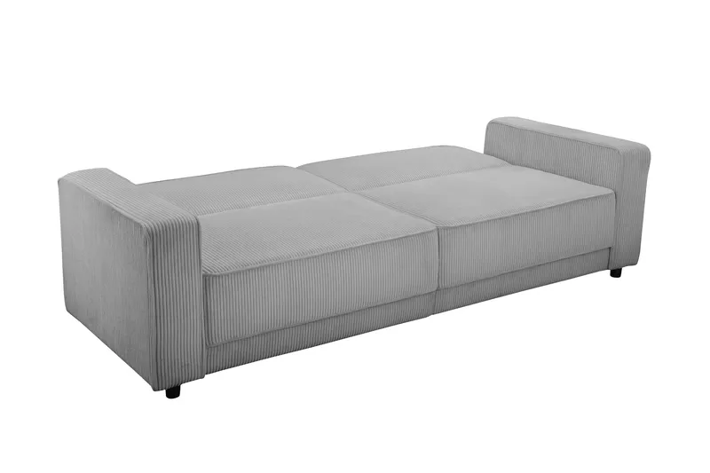 Sovesofa Allie Grå, Cordoroy, 81x225x91 cm - Grå, Cordoroy, 81x225x91 cm - Møbler - Sofaer - Sovesofaer