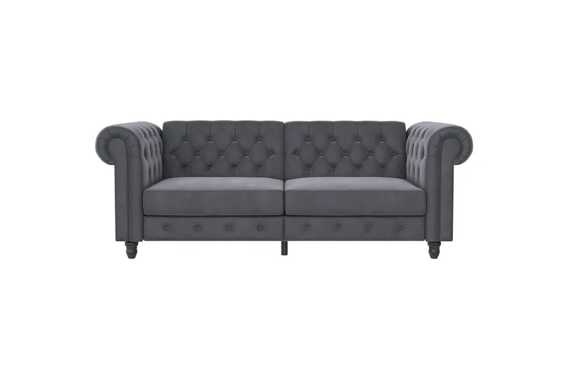 Sovesofa Felix 236x87x83 cm, Antrasitt, Fløyel - 236x87x83 cm, Antrasitt, Fløyel - Møbler - Sofaer - Sovesofaer