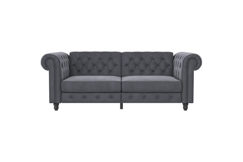Sovesofa Felix 236x87x83 cm, Antrasitt, Fløyel - 236x87x83 cm, Antrasitt, Fløyel - Møbler - Sofaer - Sovesofaer
