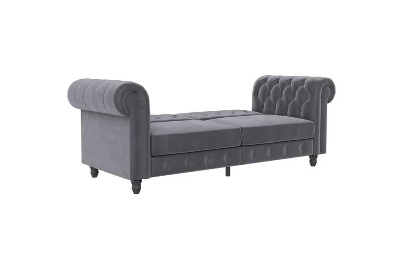 Sovesofa Felix 236x87x83 cm, Antrasitt, Fløyel - 236x87x83 cm, Antrasitt, Fløyel - Møbler - Sofaer - Sovesofaer