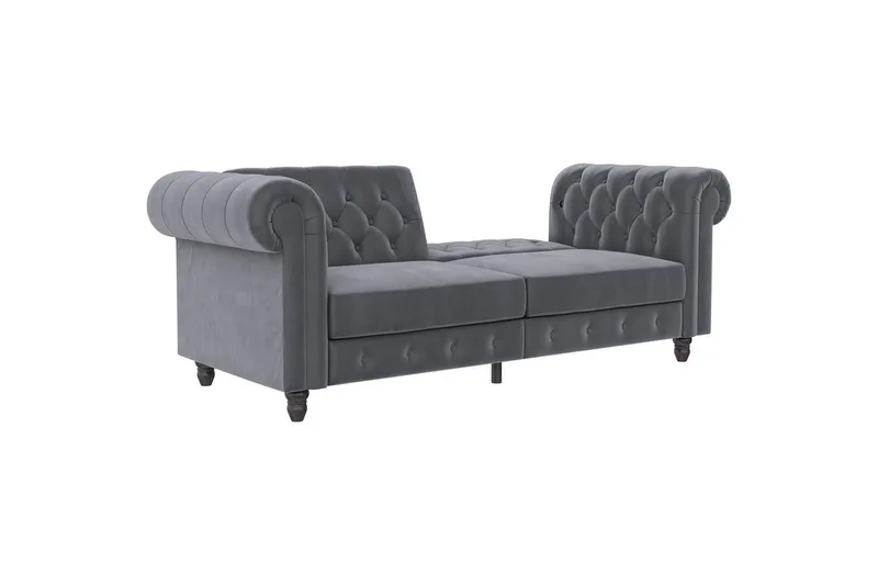 Sovesofa Felix 236x87x83 cm, Antrasitt, Fløyel - 236x87x83 cm, Antrasitt, Fløyel - Møbler - Sofaer - Sovesofaer