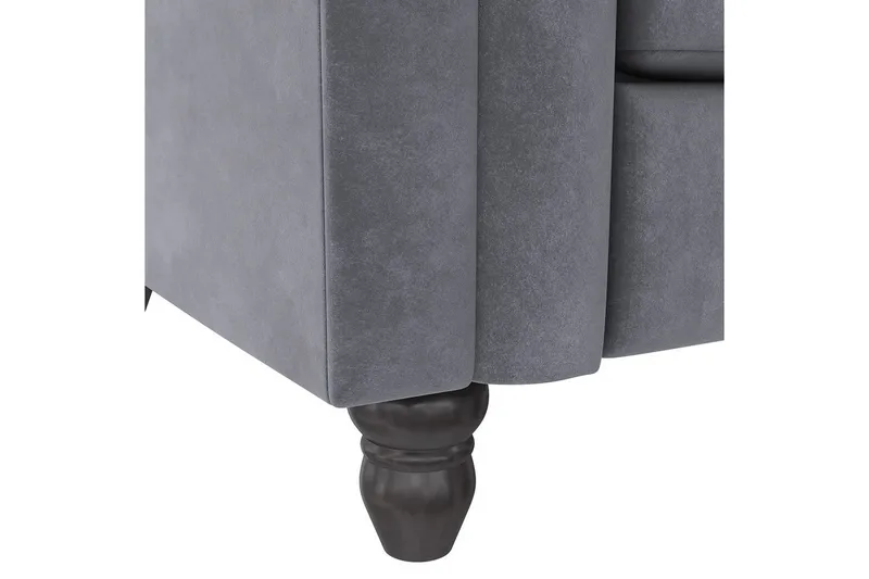 Sovesofa Felix 236x87x83 cm, Antrasitt, Fløyel - 236x87x83 cm, Antrasitt, Fløyel - Møbler - Sofaer - Sovesofaer