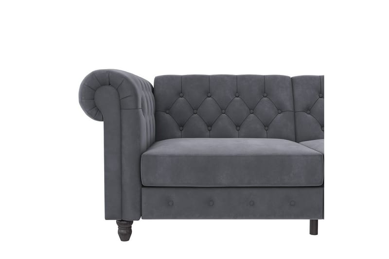 Sovesofa Felix 236x87x83 cm, Antrasitt, Fløyel - 236x87x83 cm, Antrasitt, Fløyel - Møbler - Sofaer - Sovesofaer