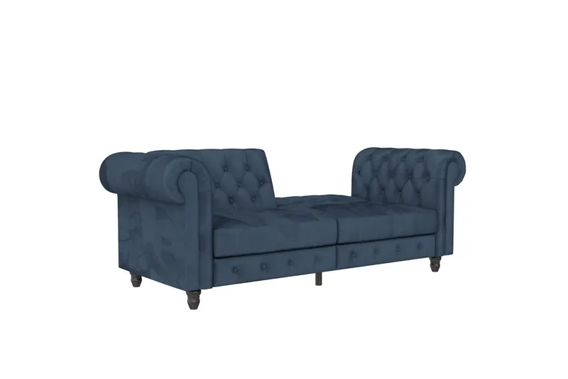 Sovesofa Felix 236x87x83 cm, Blå, Fløyel - 236x87x83 cm, Blå, Fløyel - Møbler - Sofaer - Sovesofaer