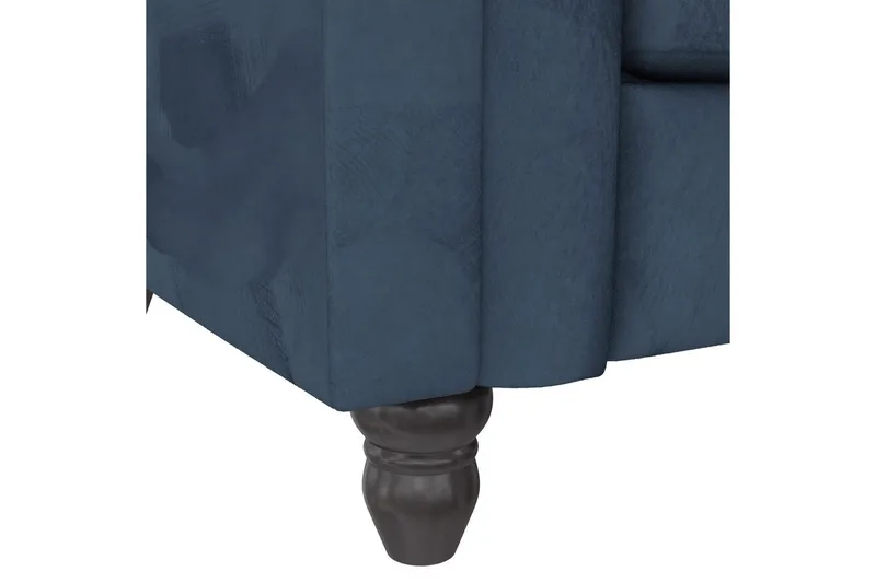 Sovesofa Felix 236x87x83 cm, Blå, Fløyel - 236x87x83 cm, Blå, Fløyel - Møbler - Sofaer - Sovesofaer