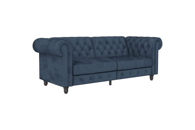 Sovesofa Felix 236x87x83 cm, Blå, Fløyel - 236x87x83 cm, Blå, Fløyel - Møbler - Sofaer - Sovesofaer