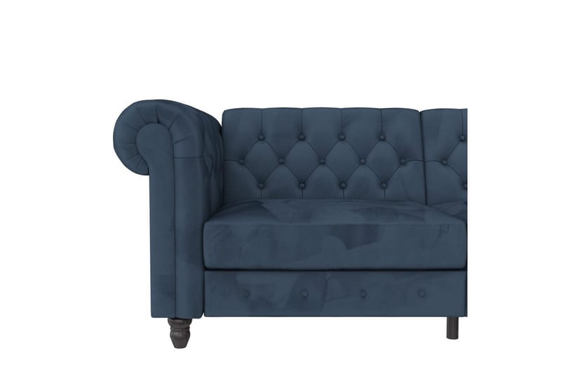 Sovesofa Felix 236x87x83 cm, Blå, Fløyel - 236x87x83 cm, Blå, Fløyel - Møbler - Sofaer - Sovesofaer