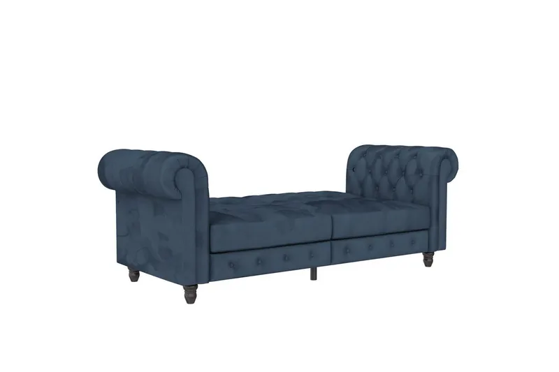 Sovesofa Felix 236x87x83 cm, Blå, Fløyel - 236x87x83 cm, Blå, Fløyel - Møbler - Sofaer - Sovesofaer