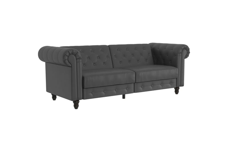 Sovesofa Felix 236x87x83 cm, Grå, PU/tre/metall - 236x87x83 cm, Grå, PU/tre/metall - Møbler - Sofaer - Sovesofaer