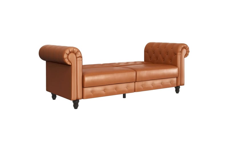 Sovesofa Felix 236x87x83 cm, Kognac, PU/tre/metall - 236x87x83 cm, Kognac, PU/tre/metall - Møbler - Sofaer - Sovesofaer