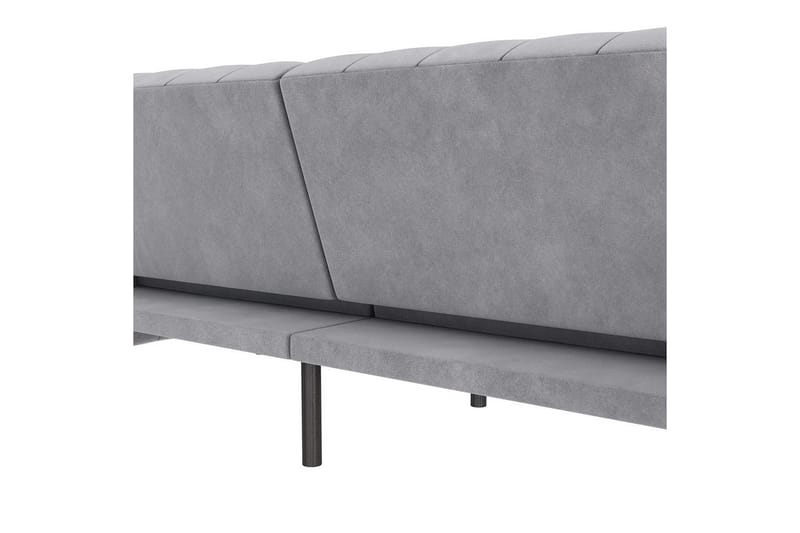 Sovesofa Felix 236x87x83 cm, Lys grå, Fløyel - 236x87x83 cm, Lys grå, Fløyel - Møbler - Sofaer - Sovesofaer