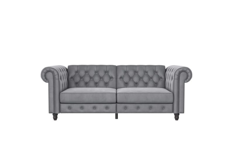 Sovesofa Felix 236x87x83 cm, Lys grå, Fløyel - 236x87x83 cm, Lys grå, Fløyel - Møbler - Sofaer - Sovesofaer