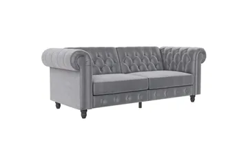 Sovesofa Felix 236x87x83 cm, Lys grå, Fløyel