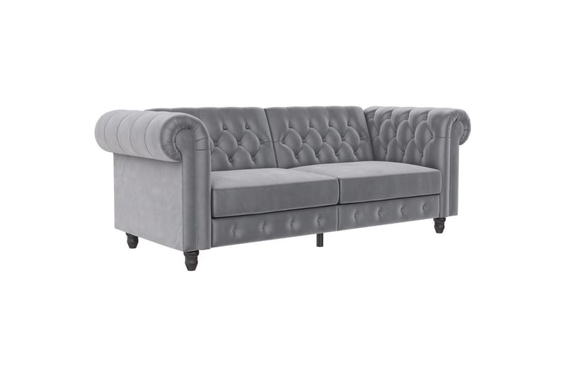 Sovesofa Felix 236x87x83 cm, Lys grå, Fløyel - 236x87x83 cm, Lys grå, Fløyel - Møbler - Sofaer - Sovesofaer