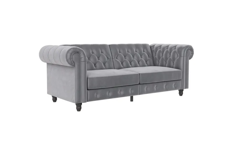 Sovesofa Felix 236x87x83 cm, Lys grå, Fløyel, 236x87x83 cm, Lys grå, Fløyel