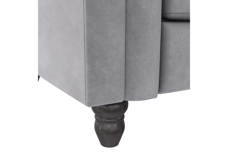 Sovesofa Felix 236x87x83 cm, Lys grå, Fløyel - 236x87x83 cm, Lys grå, Fløyel - Møbler - Sofaer - Sovesofaer