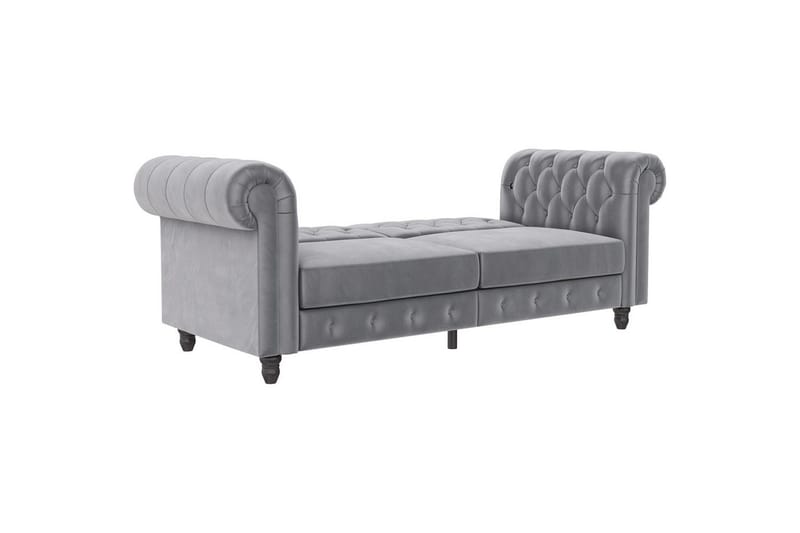Sovesofa Felix 236x87x83 cm, Lys grå, Fløyel - 236x87x83 cm, Lys grå, Fløyel - Møbler - Sofaer - Sovesofaer