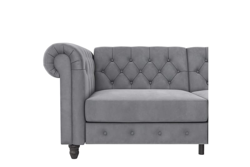 Sovesofa Felix 236x87x83 cm, Lys grå, Fløyel - 236x87x83 cm, Lys grå, Fløyel - Møbler - Sofaer - Sovesofaer