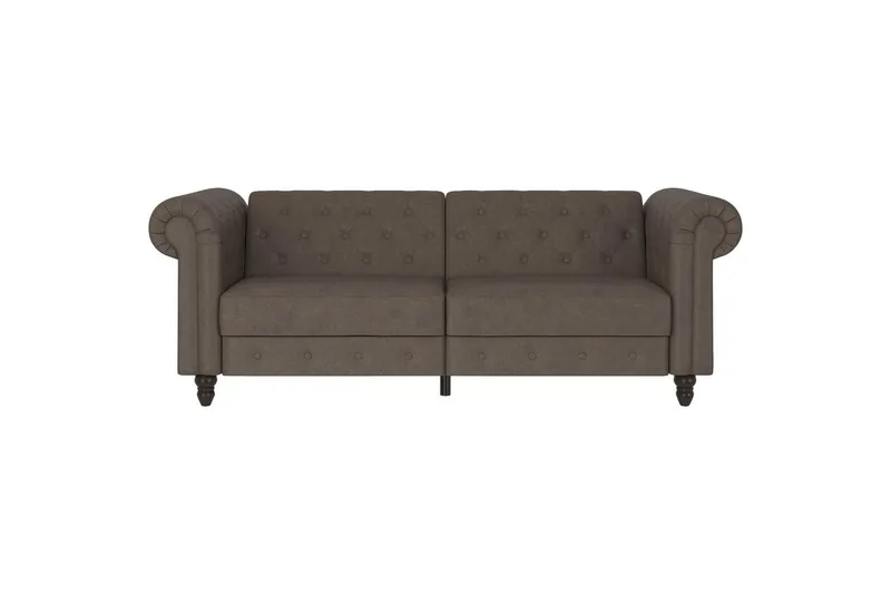 Sovesofa Felix 236x87x83 cm, Mørk brun, Mikrofiber/Tre/Metall - 236x87x83 cm, Mørk brun, Mikrofiber/Tre/Metall - Møbler - Sofaer - Sovesofaer
