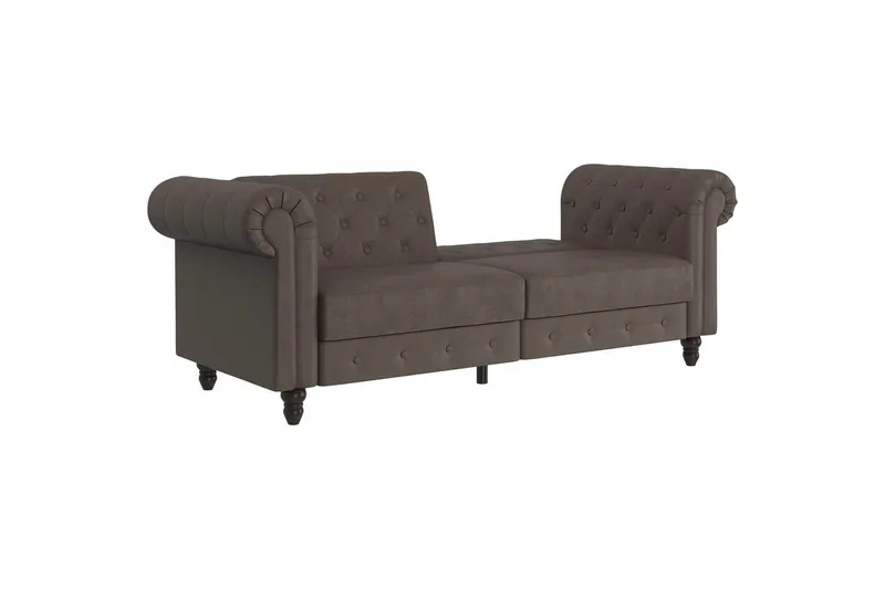 Sovesofa Felix 236x87x83 cm, Mørk brun, Mikrofiber/Tre/Metall - 236x87x83 cm, Mørk brun, Mikrofiber/Tre/Metall - Møbler - Sofaer - Sovesofaer