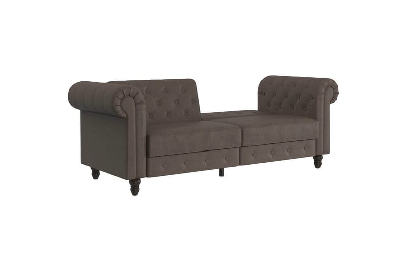 Sovesofa Felix 236x87x83 cm, Mørk brun, Mikrofiber/Tre/Metall - 236x87x83 cm, Mørk brun, Mikrofiber/Tre/Metall - Møbler - Sofaer - Sovesofaer