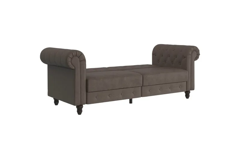 Sovesofa Felix 236x87x83 cm, Mørk brun, Mikrofiber/Tre/Metall - 236x87x83 cm, Mørk brun, Mikrofiber/Tre/Metall - Møbler - Sofaer - Sovesofaer